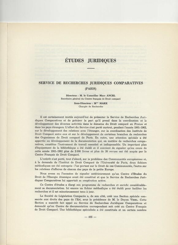 Rapport CNRS 1961-1962