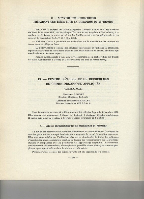 Rapport CNRS 1961-1962