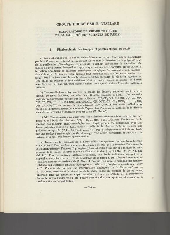 Rapport CNRS 1964-1965 Rapport CNRS 1964-1965
