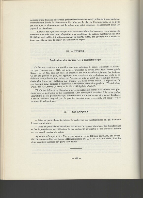 Rapport CNRS 1964-1965 Rapport CNRS 1964-1965