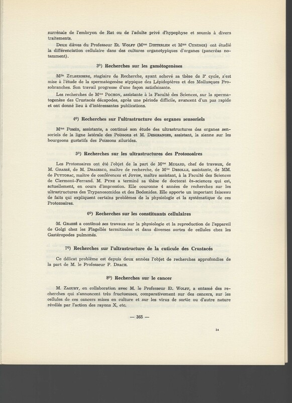 Rapport CNRS 1961-1962