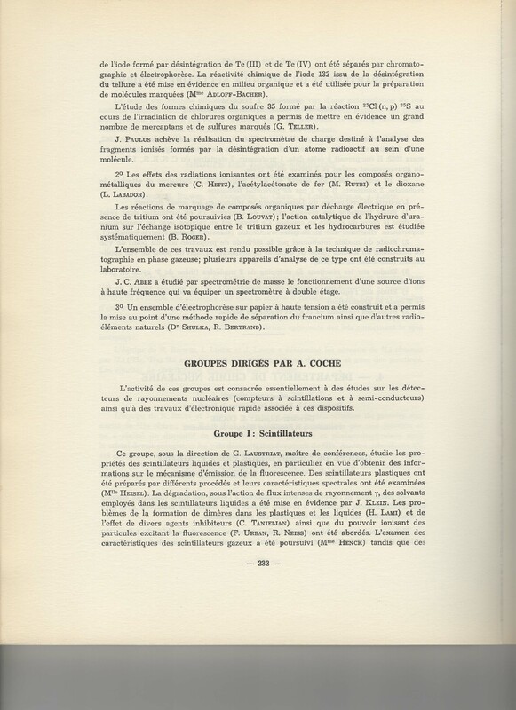 Rapport CNRS 1961-1962