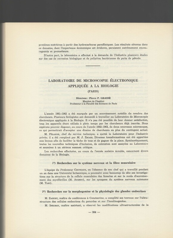 Rapport CNRS 1961-1962