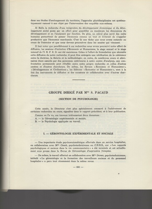 Rapport CNRS 1964-1965 Rapport CNRS 1964-1965