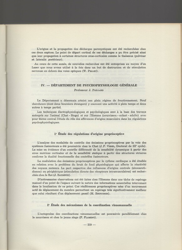 Rapport CNRS 1964-1965 Rapport CNRS 1964-1965