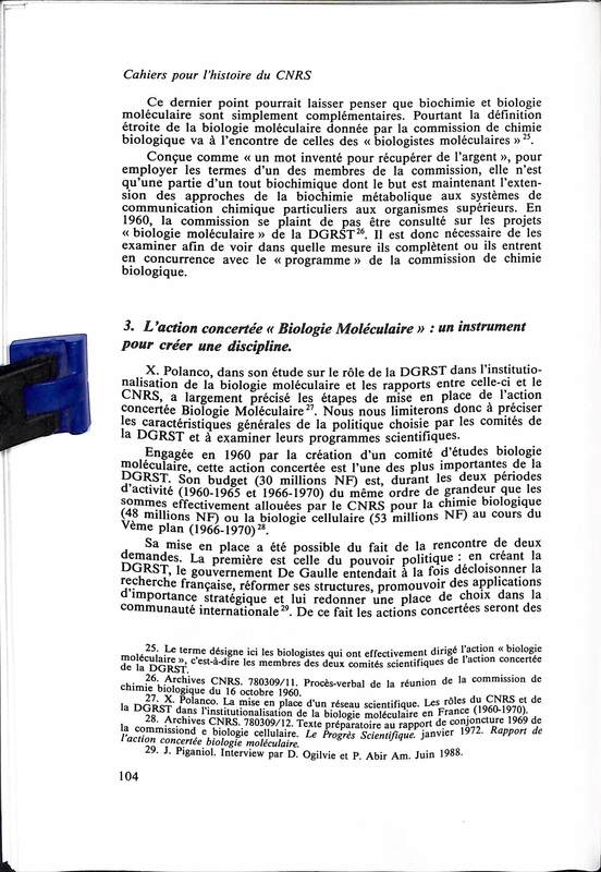 Cahiers pour l'histoire du CNRS 7 Cahiers pour l'histoire du CNRS 7
