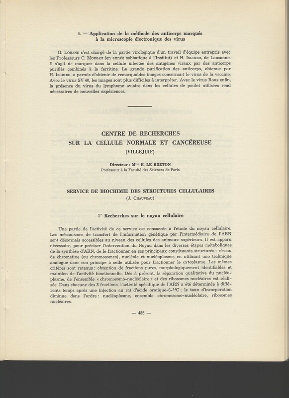 Rapport CNRS 1962-1963 Rapport CNRS 1962-1963