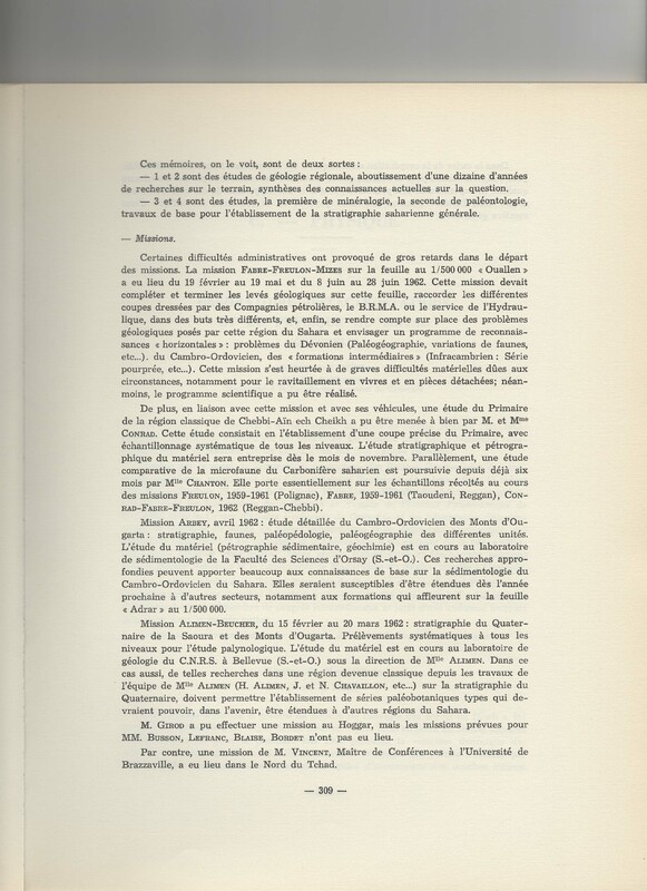 Rapport CNRS 1961-1962