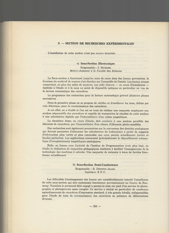 Rapport CNRS 1962-1963