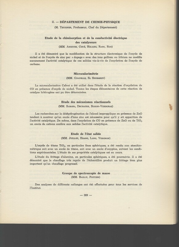 Rapport CNRS 1962-1963 Rapport CNRS 1962-1963