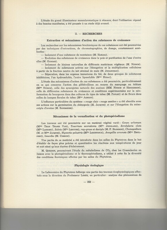 Rapport CNRS 1961-1962