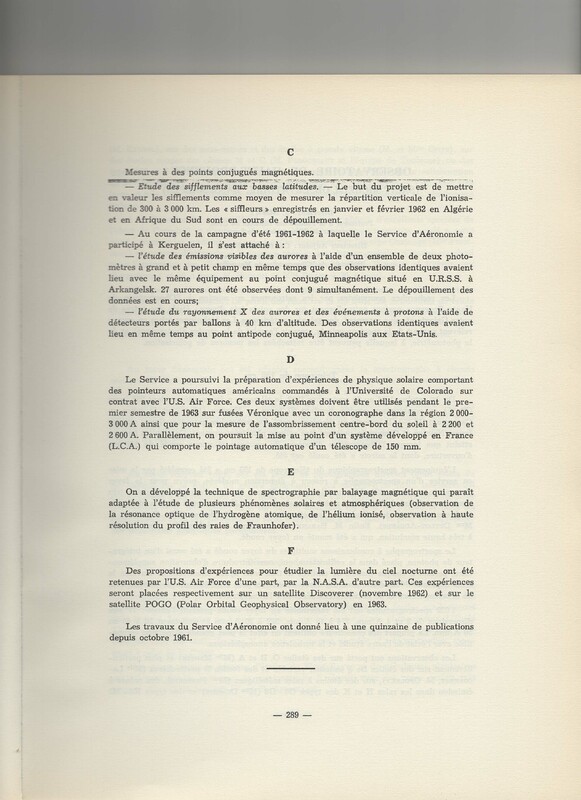 Rapport CNRS 1961-1962