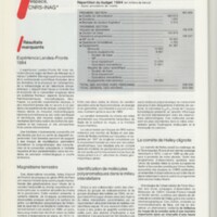 Rapport CNRS 1984