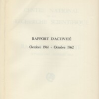Rapport CNRS 1961-1962