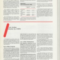 Rapport CNRS 1984