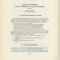 Rapport CNRS 1961-1962