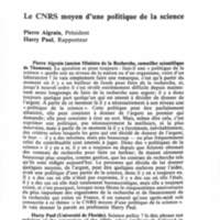 Cahiers pour l'histoire du CNRS 6