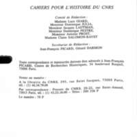 Cahiers pour l'histoire du CNRS 9