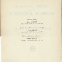 Rapport CNRS 1959-1960