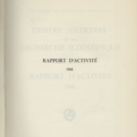 Rapport CNRS 1968