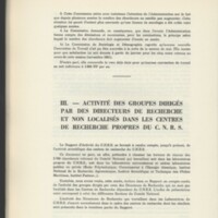 Rapport CNRS 1961-1962