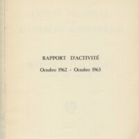 Rapport CNRS 1962-1963