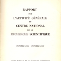 Rapport CNRS 1956-1957