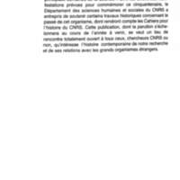 Cahiers pour l'histoire du CNRS 3