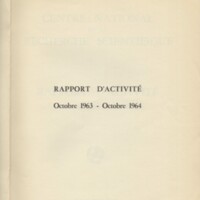 Rapport CNRS 1963-1964