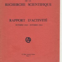Rapport CNRS 1963-1964