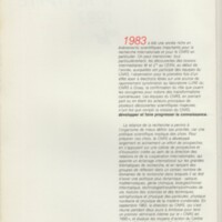 Rapport CNRS 1983