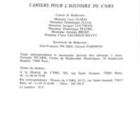 Cahiers pour l'histoire du CNRS 6