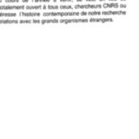 Cahiers pour l'histoire du CNRS 6