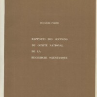 Rapport CNRS 1969
