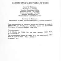 Cahiers pour l'histoire du CNRS 3