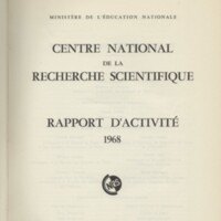 Rapport CNRS 1968