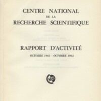 Rapport CNRS 1961-1962