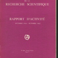 Rapport CNRS 1964-1965
