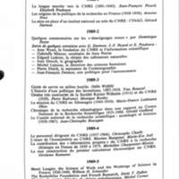 Cahiers pour l'histoire du CNRS 7