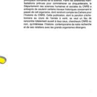 Cahiers pour l'histoire du CNRS 5