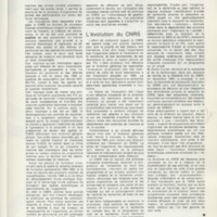 Rapport CNRS 1985