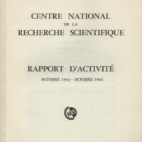 Rapport CNRS 1964-1965
