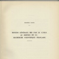 Rapport CNRS 1957-1958