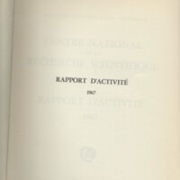 Rapport CNRS 1967