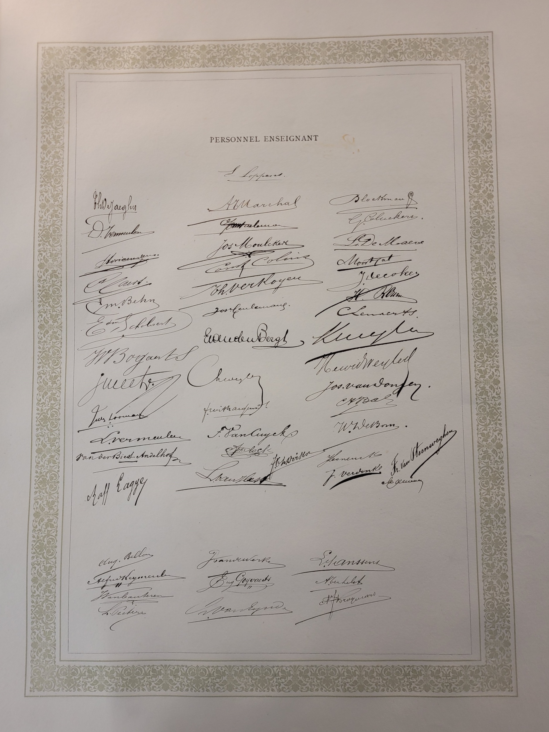 Signatures du Personnel enseignant et des étudiants - 1