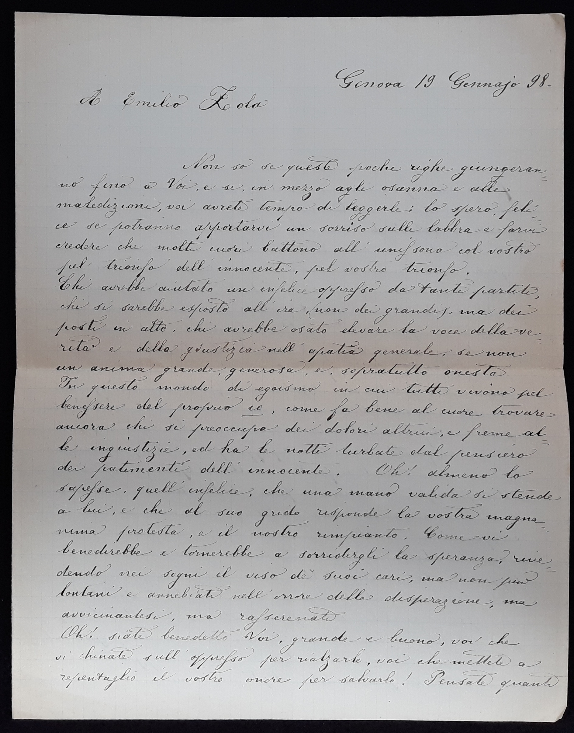 Lettre d'une femme italienne