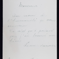 Lettre d&#039;une femme danoise à Émile Zola du 18 janvier 1898