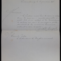 Lettre de Ch. Engel à Émile Zola du 13 janvier 1898