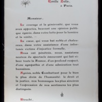 Lettre collective d&#039;Utrecht à Émile Zola du 31 janvier 1898