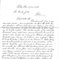 Lettre de Javier Diaz à Émile Zola du 17 juin 1898